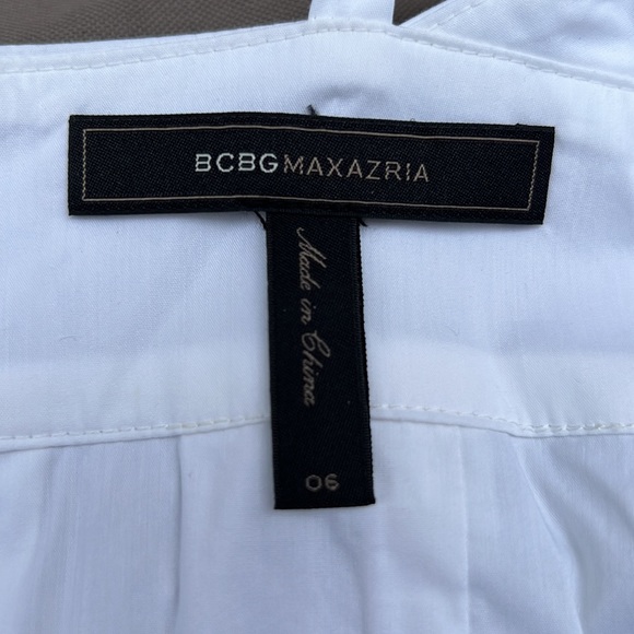 BCBGMAXAZRIA White Ruffle Collar Detail Dress - Picture 7 of 7